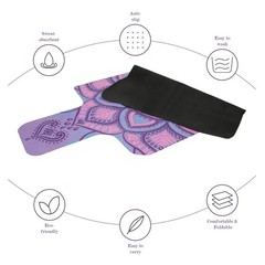 Pilates Mat, Non-Slip Foldable Mat for Gym & Fitness, Purple