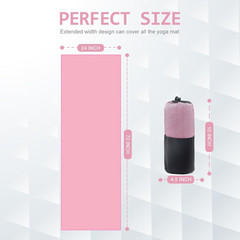 2 Pack Hot Yoga Towel, Non-Slip Yoga Mat Towel with Grip Dots Stickyfiber Sweat