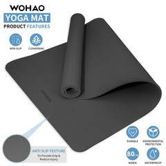 wohao Yoga Mat Black 72″x31.5″
