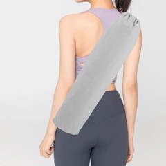 Portable White Yoga Mat Organizer with Adjustable Strap and Extra Storage Pouch
