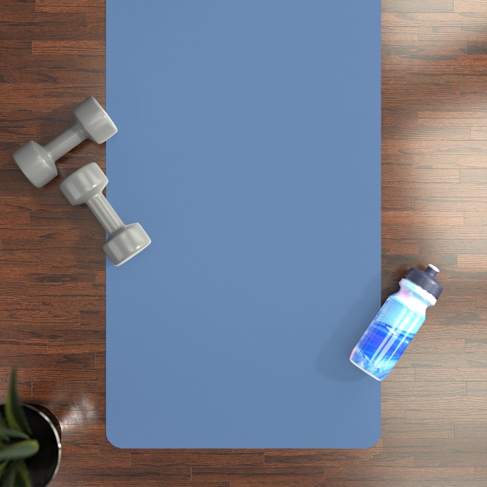 Rubber Yoga Mat – Blue-Gray Color