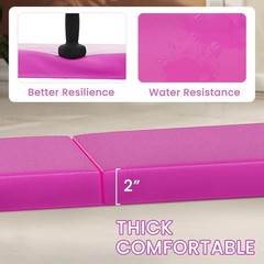 Folding Exercise Gymnastics Mat for Tumbling, 2’x6’x2″ Gym Workout Mat with