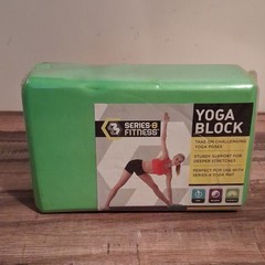 Series-8 Fitness Yoga Block Foam Green 9x6x3in Sturdy Support Deeper Stretches