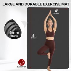 Extra Large Yoga Mat 6’x4′(1/4″ Thick), Non-Slip, Ultra Durable, Wide Workout…