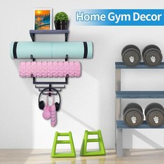 Yoga Mat Holder Wall Mount Yoga Mat Storage Rack Home Gym Accessories With 3 And