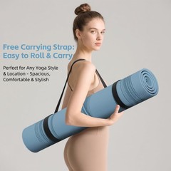 Large 76″x40″x0.4″ Yoga Mat – Extra Width & Thick Non-Slip Exercise Mat, Vers…