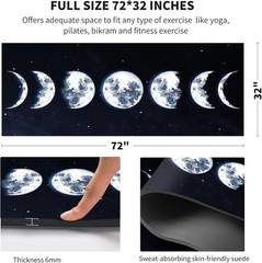 TPE Large Yoga Mat Non-Slip Exercise Fitness Mat with Carry Bag Extra Wide Yoga