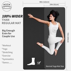 Large Yoga Mat 6’x 4′, Extra Wide Workout Mat for Men and Women, Yoga Mat Thi…