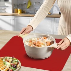 Silicone Mat for Kitchen Counter, Silicone Mat Trimable to Size (Red, 15.7×