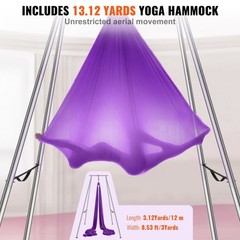 Chrome-Plated Aerial Yoga Frame: 9.67ft, 551lb, Non-Slip Base, Easy Assembly