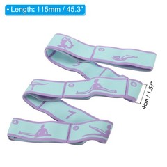 45.3 Inch Exercise Bands Yoga Stretching Strap Latin Elastic Dance Blue/Purple