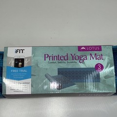 NEW Lotus Printed Blue Yoga 3mm Mat Cushioned Support Textured 24″x68″