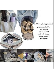 Gym bag with yoga mat holder Gym Bag for Women yoga bag with Shoes blue