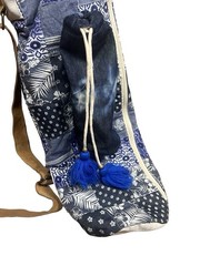 Lovestitch Boho Denim Floral Paisley Patchwork Yoga Mat Bag Carrier w/ Pouch