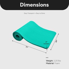 BalanceFrom Fitness GoCloud 1″ Extra Thick Exercise Mat w/Strap, Green(Open Box)