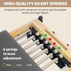 SLSY Pilates Reformer Foldable Machine Equipment for Home Gym Aerobic Exercise