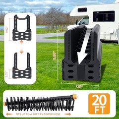 RV Sewer Hose Support Adjustable RV Hose Support Holder Camper Sewer 20FT Black