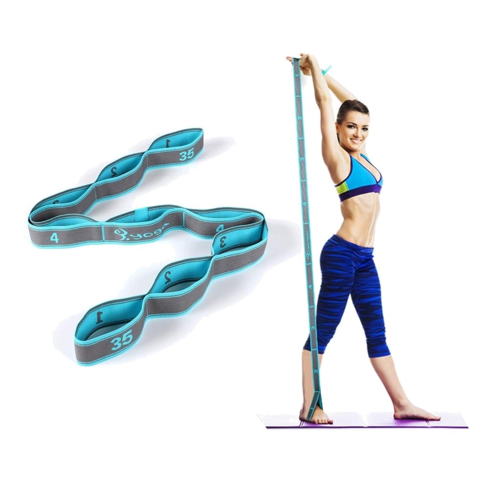 Elastic Yoga Stretching Strap, Multi-Loop for Physical Therapy, Pilates, Yoga…