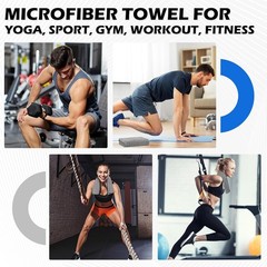 HOMERHYMRE Microfiber Workout Towels, 3 Pack Grey Gym Sweat Sports Towel for