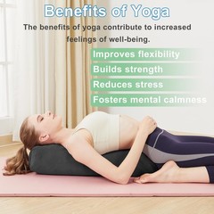 Rectangular Yoga Bolster Pillow – Yoga Pillow for Restorative & Yin Yoga – 30…