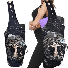 Yoga Mat Bag Large Opening Long Tote Carrier Waterproof Zipper Bottle Pocket