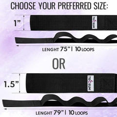 TECEUM Stretching Strap with 10 Loops for Physical Therapy & Rehab | Non-Elastic