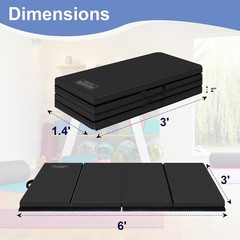 3’x6’x2 Thick Folding Gymnastics Exercise Mat Aerobics Stretching Yoga Mats