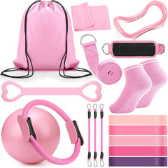 Pilates Ring Circle Set 18 Pcs Exercise Equipment Accessories for Women Workouts