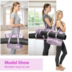Yoga Mat Bag, Yoga Gym Tote Bag with Shoe Compartment, Gym Bag with Multi Poc…