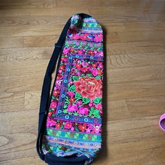 Embroidered Yoga Mat Carrier Boho Peruvian Bright Colors Lined High Quality Tote