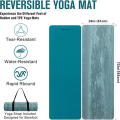 Extra Thick Yoga Mat, 2/5 Inch (10MM), Natural Rubber and TPE Non Slip Yoga Mats