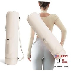 Yoga Mat Bag, Yoga Bag with Adjustable Strap and Pockets for Women & Men, Beige