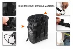 Drawstring Highend Rock Climbing Chalk Bag with a Carabiner black camouflage