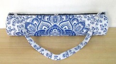 Indian Blue White Mandala Bags With Shoulder Strap Yoga Mat Carrier Yoga Bags US