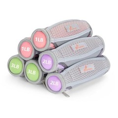 Hand Weights for Women, Walking Weights Set 6pcs (1lb, 2lb, 3lb Each) Soft