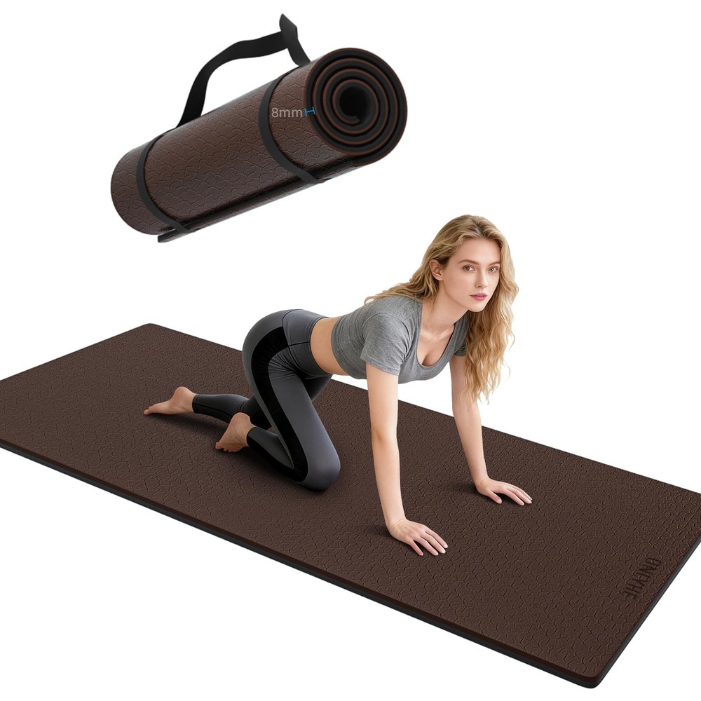 Yoga Mat Thick (8mm) Exercise Mat Non-Slip Ripstop Pilates Mat for Women and …