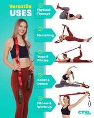 Stretching Strap with Loops Non Elastic Stretch Band for Physical Therapy, Y…