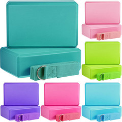 18 Pcs Yoga Blocks and Strap Set Include 12 EVA Foam Yoga Blocks Bulk 9″X6″X3″ w