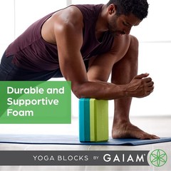 Gaiam Yoga Block – Supportive Latex-Free Eva Foam – Soft Non-Slip Surface with B