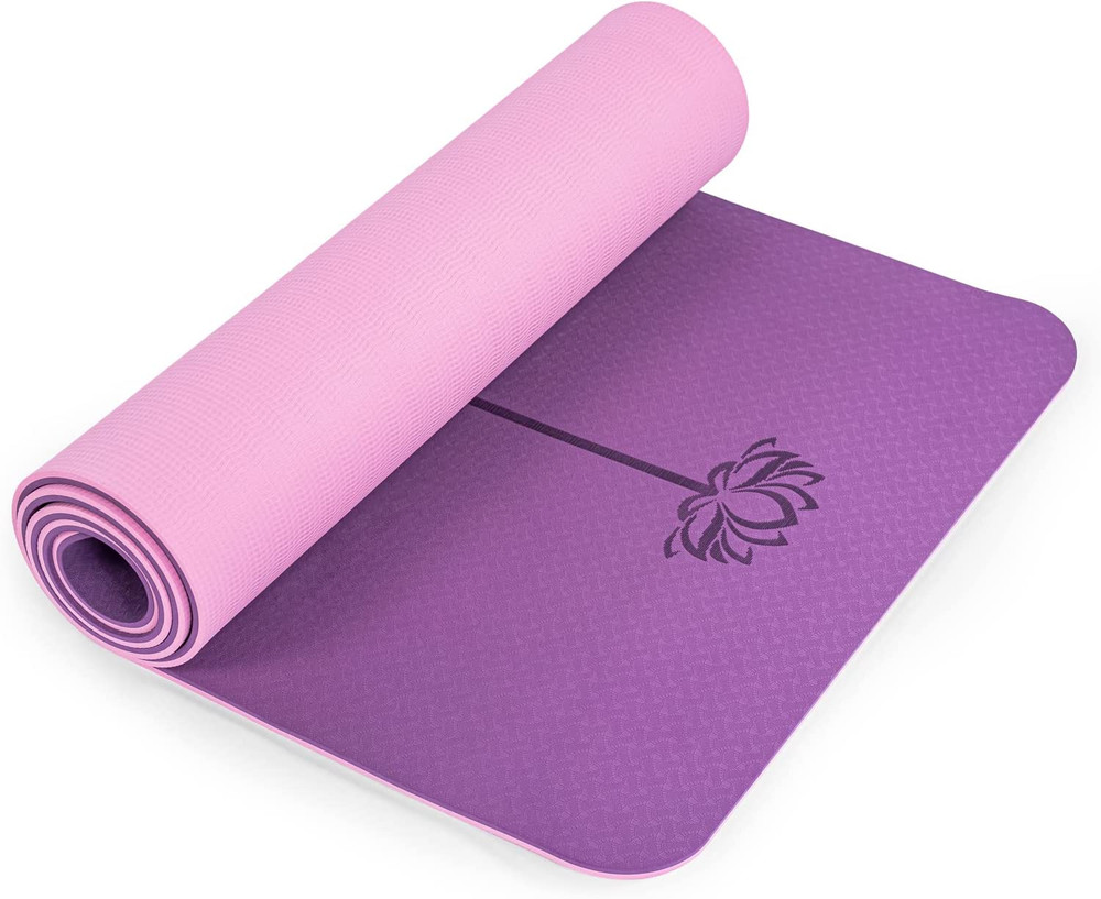 Yoga Mat Non Slip, Pilates Fitness Mats, Eco Friendly, Anti-Tear 1/4″ Thick Yoga
