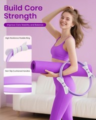 Fuelion Pilates Ring Set for Women, Home Workout Medium-Level2, Purple