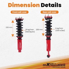 Coilovers for Honda Accord 1998-2002, for Acura TL 1999-2003, for Acura CL