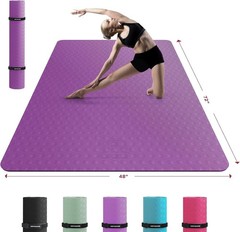 Extra Large Yoga Mat 72″x48″/78″x54″ 1/4″ & 1/3″ Thick Non-Slip Durable
