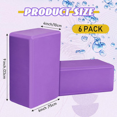 6 Pack Yoga Blocks 9 X 6 X 4 Inch Eva Foam Lightweight Non Slip Yoga Props for Y