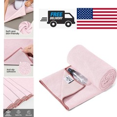 Pink Yoga Mat Towel 72 Inch Non Slip Microfiber Ideal for Hot Yoga Sessions