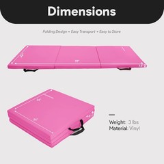 6×2 Feet 3-Panel Folding Gymnastics Mat – 1.5-Inch Thick Pad with Vinyl Surface