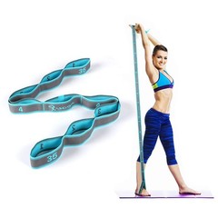 DEHUB Stretch Strap, Elastic Yoga Stretching 108cm x 3.5cm, Blue
