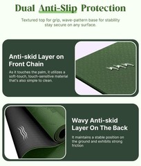 ROMIX Pro Yoga Mat Thick 6mm (1/4 inch), 72″L x 24″W Non-Slip Workout Mat wit…
