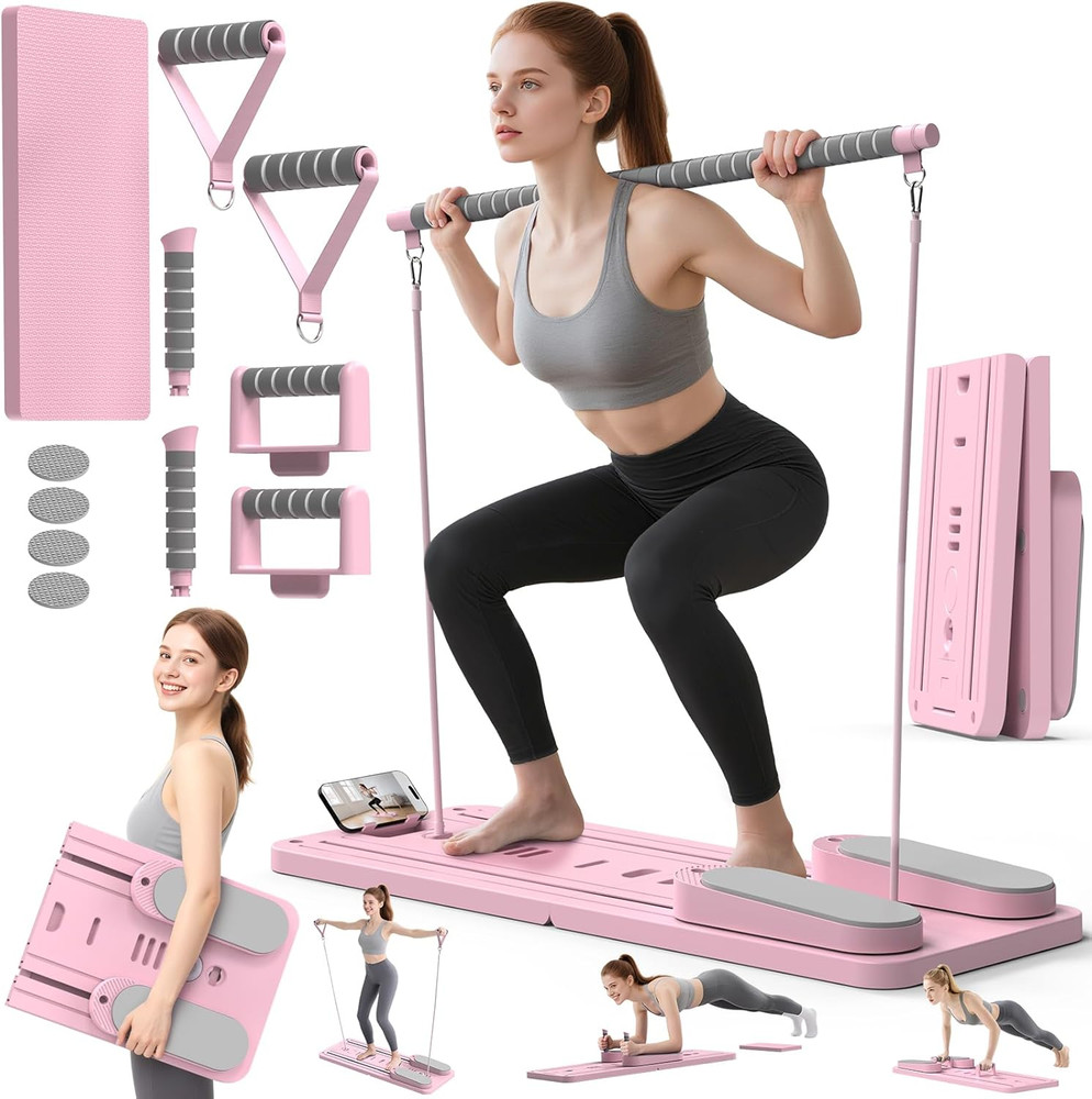 Multifunctional Pilates Board, Pilates Reformer Sets 7-In-1 Foldable Pilates Ref