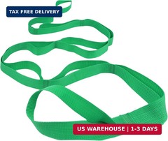 Stretching Strap Yoga Straps for Physical Therapy, 10 Loops Non-Elastic Green